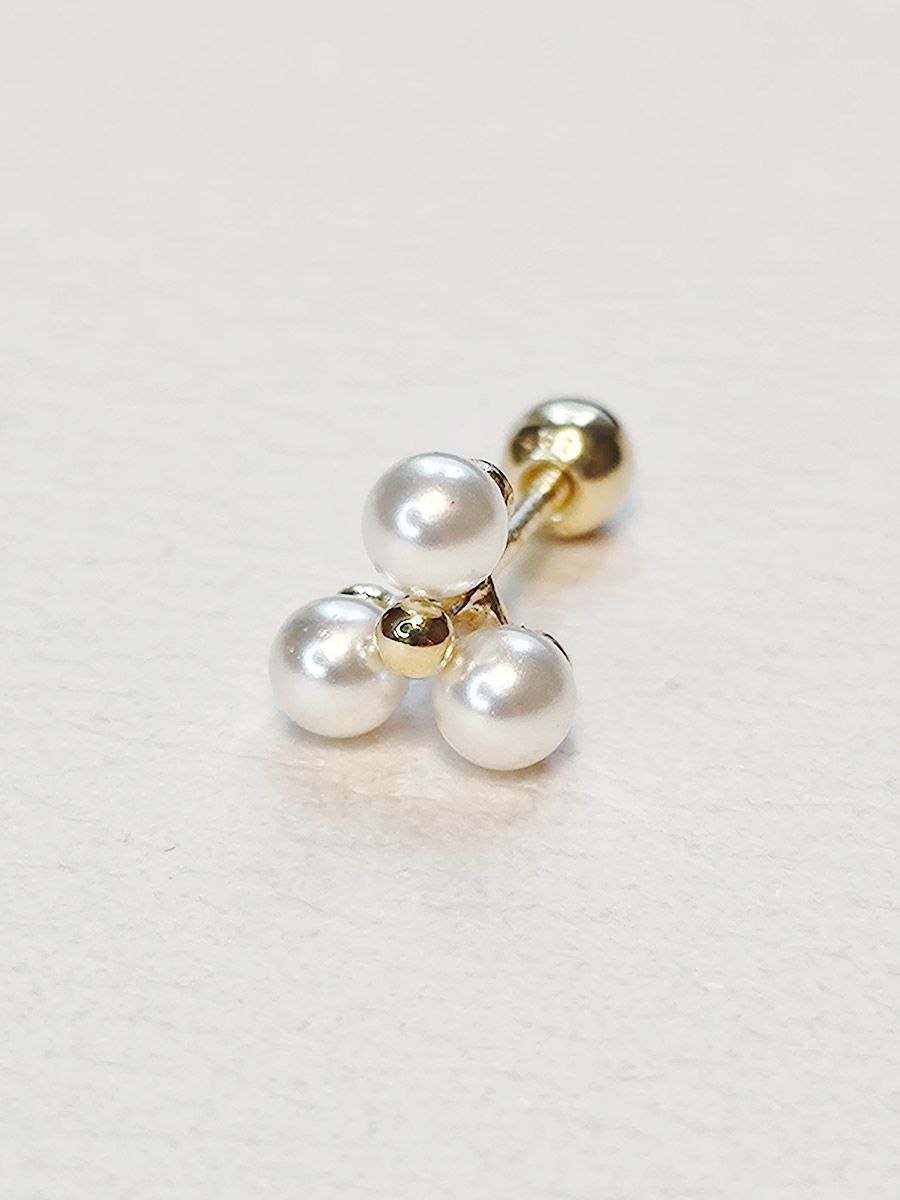  14K Swarovski pearls piercing 