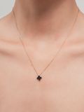  14K Black Sapphire clover pendant 