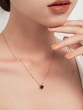  14K Black Sapphire clover necklace 