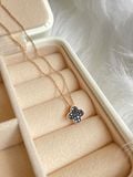  14K Black Sapphire clover pendant 