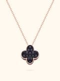  14K Black Sapphire clover necklace 