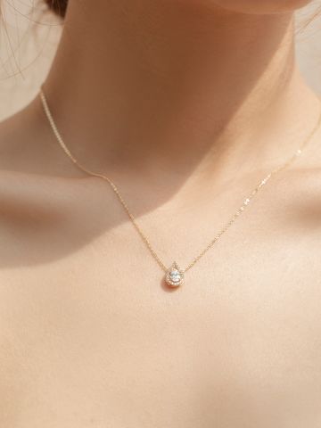  14K Crystal drop pendant 