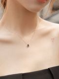  14K Black Sapphire Water drop pendant 