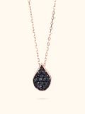  14K Black Sapphire water dop necklace 