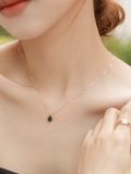  14K Black Sapphire water dop necklace 