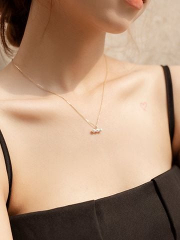  14K Triple pearl necklace 