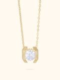  14K Crystal in square pendant 