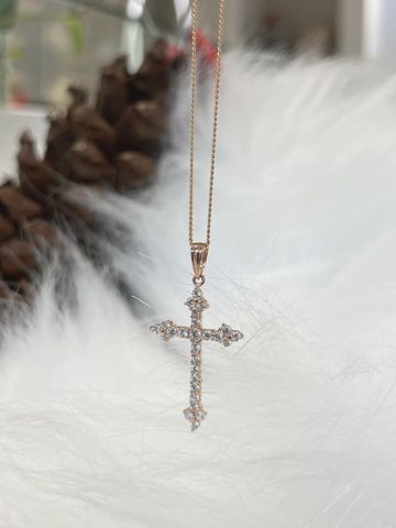  14K Shining Cross pendant 