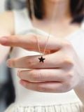  14K Black Sapphire star pendant 