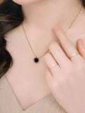  14K Black swan necklace 