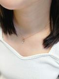  14K Oval crystal drop pendant 