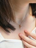  14K Oval crystal drop pendant 