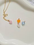  14K Rose Quartz heart pendant 