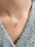  14K Rose Quartz heart pendant 