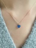  14K Rose Quartz heart pendant 