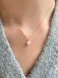  14K Rose Quartz heart pendant 