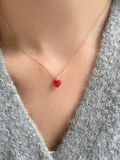  14K Rose Quartz heart pendant 