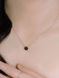  14K Black Sapphire round pendant 
