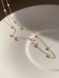  14K mini pearl necklace chain 