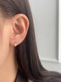  14K pearl flower one-touch ring earrings 