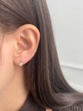  14K pearl flower one-touch ring earrings 