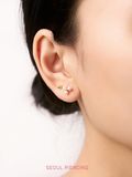  14K Swarovski pearls piercing 