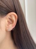  14K Rectangle cubic Duo-piercing 