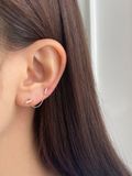  14K Rectangle cubic Duo-piercing 