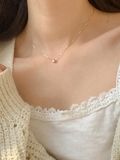  14K Simple circle pendant necklace 