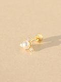  14K Triangle snow pearl piercing 