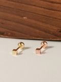  14K Dainty cube piercing 