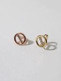  14K Circle one-touch ring earrings 