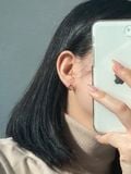  14K Circle one-touch ring earrings 