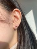  14K Circle one-touch ring earrings 