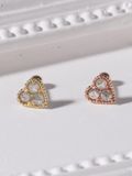  14K Rough diamond heart piercing 