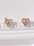  14K Rough diamond heart piercing 