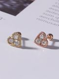  14K Rough diamond heart piercing 