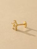  14K cubic flower Labret piercing 