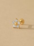  14K cubic flower Labret piercing 