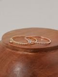  14K Beaded cubic ring 