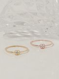  14K Four leaf crystal ring 