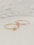  14K Four leaf crystal ring 