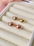  14K Wide huggie hoop 
