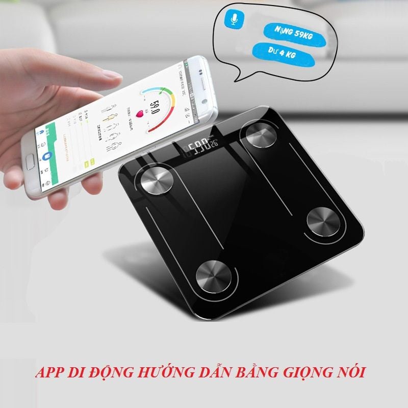 Cân điện tử thông minh theo dõi cân nặng lượng mỡ qua App - CDT25