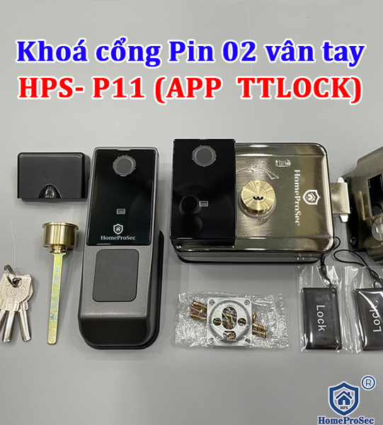  Khoá cổng Pin 02 vân tay  app TTLOCK ( P11- TTLOCK) 