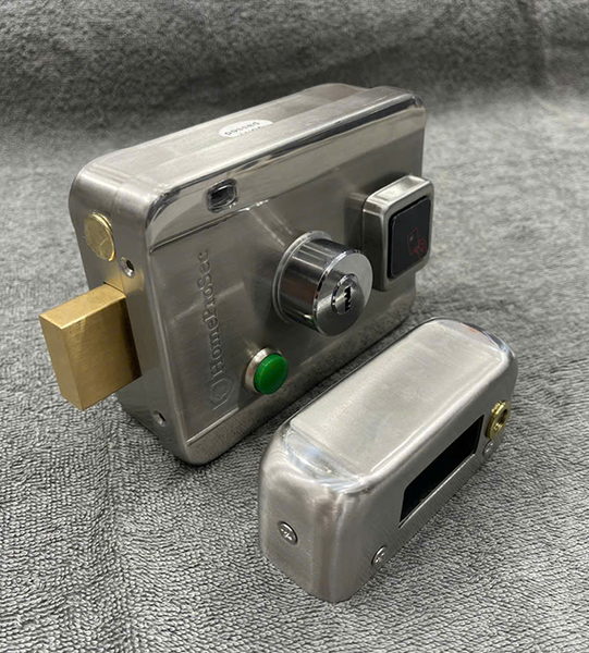  Khóa CổngThẻ Từ Ngoài trời INOX HPS - SLIH -Exit  (Có tay cầm, Có Nút Nhấn  Exit) 