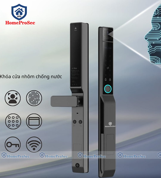  Khoá cửa nhôm vân tay / khuôn mặt HPS- 3390 face (TTLock- tuya) 