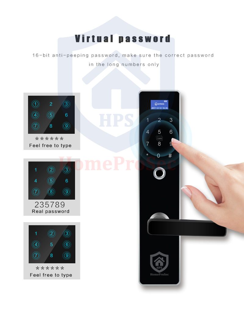 HPS- P 8010- Khóa vân tay cửa gỗ cao cấp HPS- P 8010