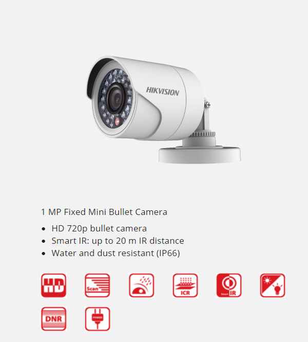  Camera HD-TVI 1MP DS-2CE16C0T-IRP 