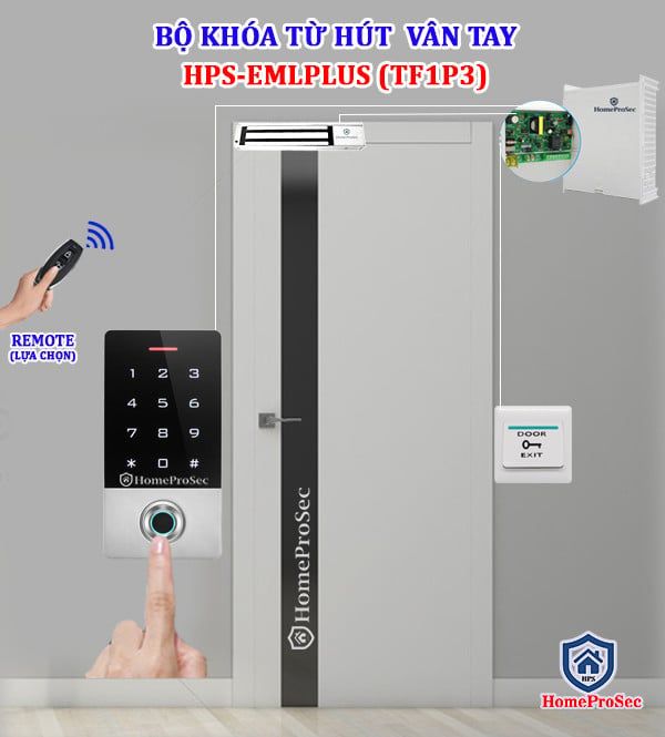  Bộ Khóa Từ Hút Vân Tay HPS- EMLPLUS ( TF1P3) 